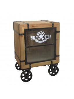 Armoire-table avec roulettes