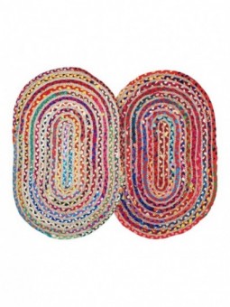 Tapis multicol.ovale 55x85 cm.
