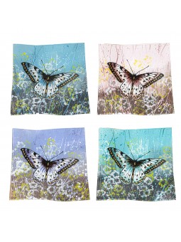 Assiette papillon 25x25cm.