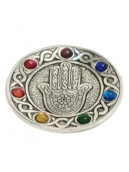 Assiette chakra avec main...