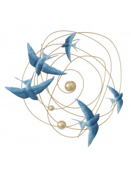 Ornement mur 5 oiseaux