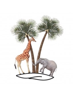 Ornement mur éléphant-girafe