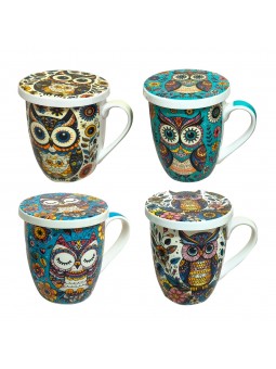 Mug hibou 4 dif. avec boite...