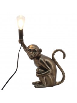 Le singe  tient la lampe