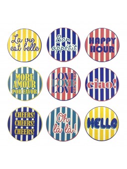 Sous-verres rayé avec exp. 