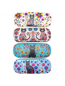 Étui à lunettes chat 4 diff.