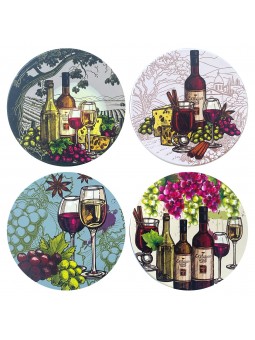 Dessous de verre vin 4 diff.