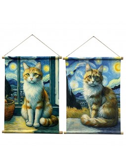 Toile enroulable chat 2 diff.