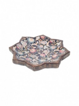 Assiette fleur estampee noire