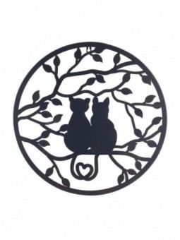 Ornement rond chats amoureux