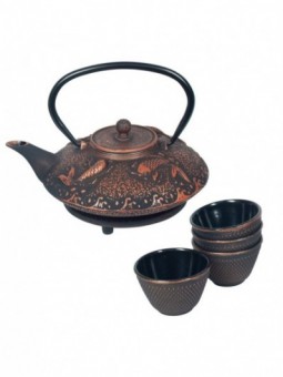 Set theiere 0,8l noir-cuivre