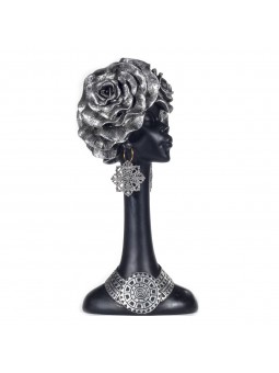 Figure tête africaine a/roses