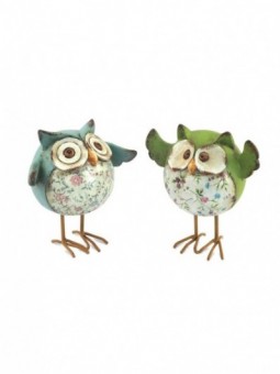 Hibou bleu et vert