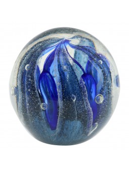 Presse-papier en verre bleu  