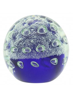 Presse-papier en verre bleu...