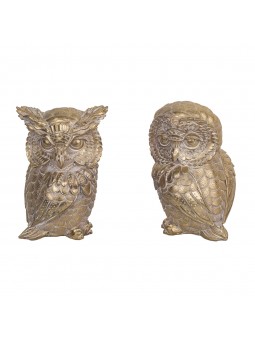 Sculpture deux chouettes
