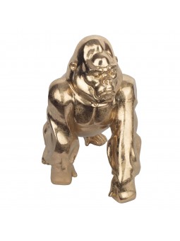 Sculpture grand gorille doré