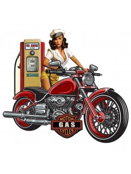 Plaque murale girl moto gasol.