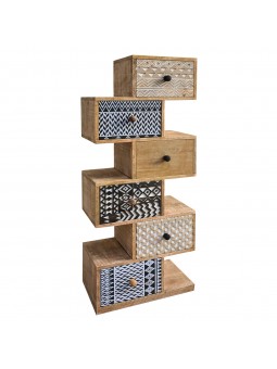 Coffre à tiroirs en bois